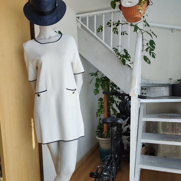 Knit Dress Dark (Blue) Navy/White - Picture 1 of 9